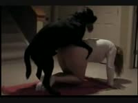 Hot chick got banged in doggystyle position by dog